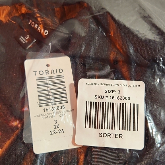 ❤️NWT TORRID FLUTED FIT & FLARE MINI DRESS - SCUBA BLACK MACHINE WASH SIZE 3X - Picture 6 of 11